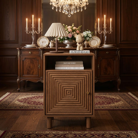 Nightstand With Charging Station & Storage