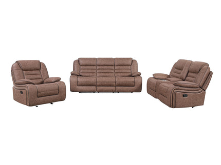 Lucius - Console Reclining Loveseat With Manual Recline - Brown