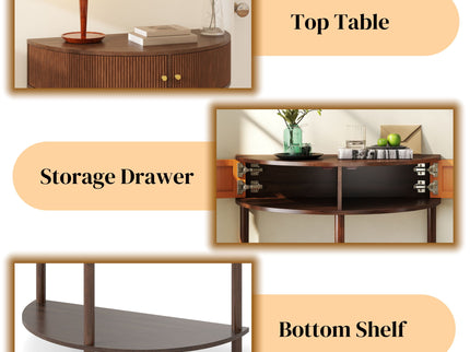 Demi Lune - Console Table With 2 Storage Drawers
