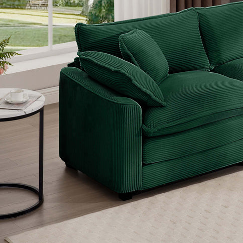 Modern Modular Cushion Sofa With Ottoman, Low Back, Deep Seating Sofa Set