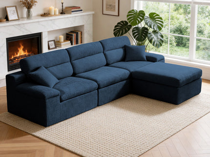 Corner Chaise Sofa With High Backrest