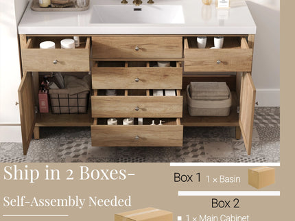 Modern Bathroom Vanity With Sink, Soft Close Drawers