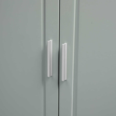Tall And Wide Storage Cabinet With Doors For Bathroom Or Office, 3 Drawers - Gray