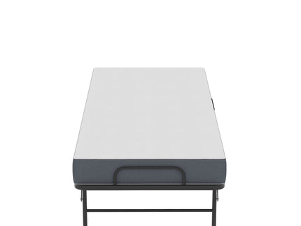 Twin Folding Bed With Memory Foam Mattress, On Wheels, Portable Bed For Adults & Guests - Black
