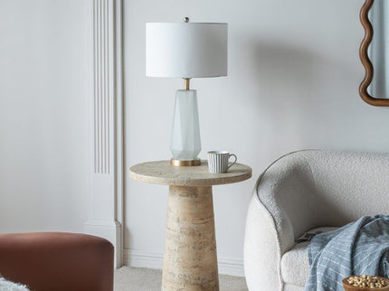 Round Side Table With Pedestal Base