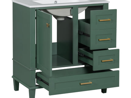 Bathroom Vanity, Modern Bathroom Cabinet With Sink Combo Set, Bathroom Storage Cabinet With A Soft Closing Door And 3 Drawers, Solid Wood Frame