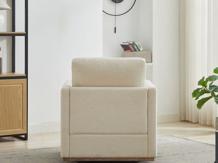 Modern Square Upholstered Swivel Accent Chair With Metal Base