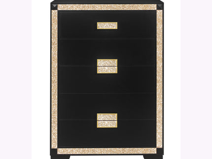 Lively - Chest With Glitter Detail And Thick Bar Handle Hardware - Black