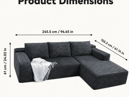 Modern L-Shaped Sectional Sofa With Left Facing Chaise