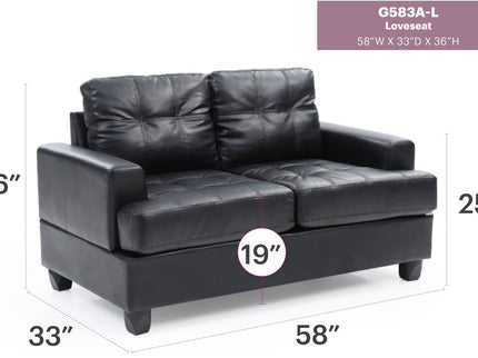 Stylish Transitional Loveseat For Two