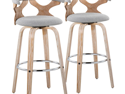 Gardenia - Contemporary Fixed Height Barstool With Swivel With Round Footrest (Set of 2)
