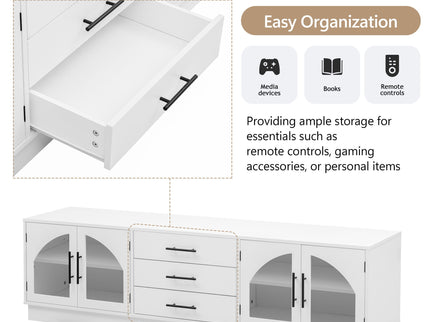 Modern Minimalist TV Stand, Entertainment Center Media Console Cabinet With Adjustable Shelves For Living Room