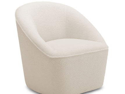 Anson - Swivel Chair With Soft Rounded Back - Off White