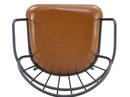 5 Piece Industrial Style Indoor Upholstered Dining Set With Metal Legs - Brown