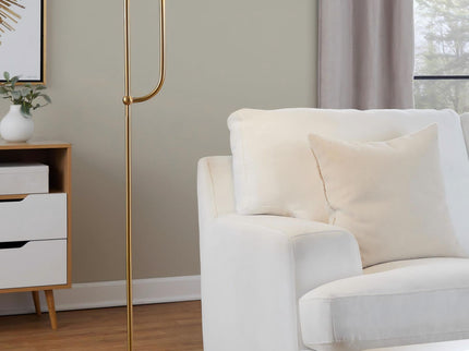 Leslie - Glam / Art Deco Floor Lamp - Gold / White
