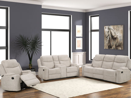 Galya - 3 Piece Living Room Set Sofa Loveseat Chair - Light Gray