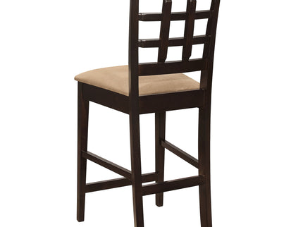 Upholstered Counter Height Stools (Set of 2) - Brown / Beige