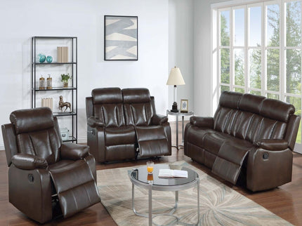 Leatherette Recliner With Pillow Arms And Headrest For Living Room - Brown