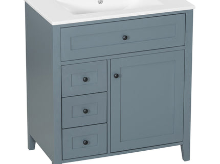Bathroom Vanity With Sink, 3 Drawers And Adjustable Shelf, Freestanding Storage Unit