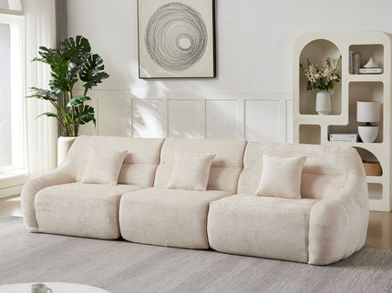 Luxury Curved Corner Sectional Sofa With 4 Pillows