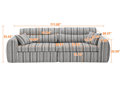3 Seater, Couch With Throw Pillows For Living Room