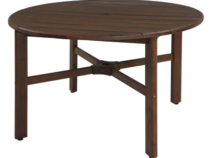 5 Piece Round Patio Table & Cushioned Armrest Chairs, Outdoor Dining Set With Umbrella Hole