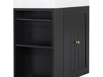 Modern Bathroom Vanity With Sink, Storage Cabinet, Drawer & Side Shelf