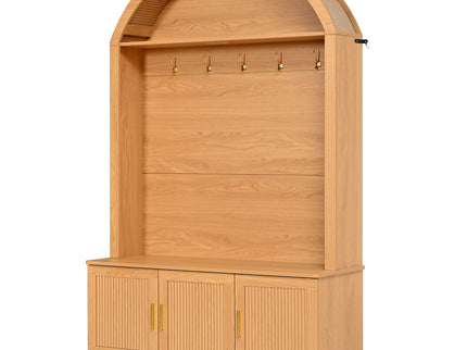 Arched Top Hall Tree With 5 Hooks