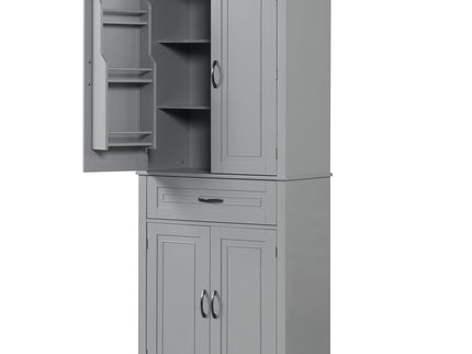 Bathroom Storage Cabinet With Doors And Drawer, Adjustable Shelf