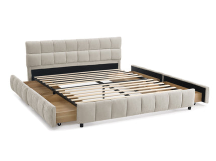 Modern Platform Bed Frame With Thick Fabric