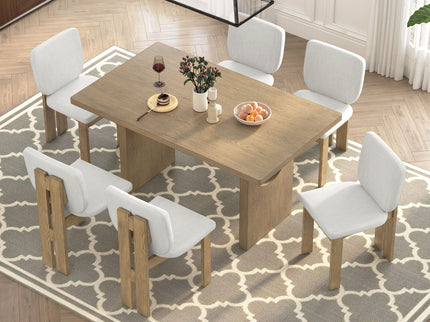 Dining Table Set For 6 With Upholstered Chairs