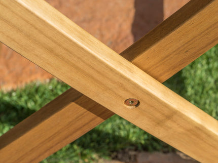 Blissique - Outdoor Foldable Wood Dining Table With Slat Design