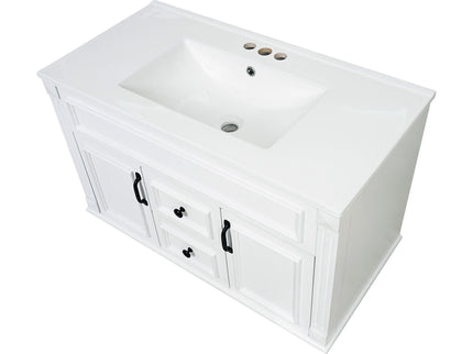 French Simple Style Wall Mounted Bathroom Cabinet With Sink
