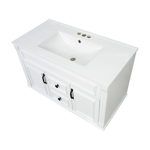 French Simple Style Wall Mounted Bathroom Cabinet With Sink