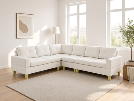 Modular L - Shaped Sectional Sofa 6 Seater 4 Piece Couch With Chaise