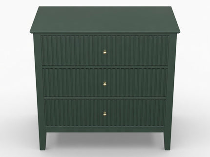 Fluted 3 Drawer Nightstand With Soft Close Slides