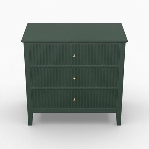 Fluted 3 Drawer Nightstand With Soft Close Slides