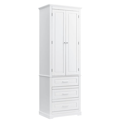 Tall Storage Cabinet With 3 Drawers For Bathroom