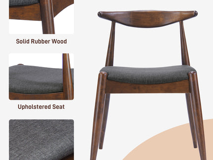 Dining Chairs With Ergonomic Backrest & Comfort Cushions (Set of 2)