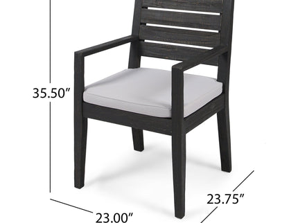 Outdoor 6 Seater Dining Set With Bench - Dark Gray / Light Gray