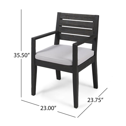 Outdoor 6 Seater Dining Set With Bench - Dark Gray / Light Gray