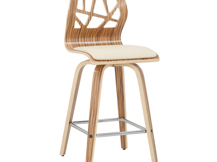 Folia - Mid Century Modern Counter Stool With Footrest (Set of 2)
