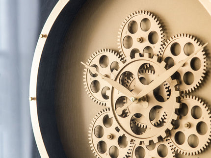 Round Moving Gear Roman Numeral Clock - Multicolor