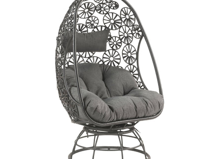 Hikre - Patio Lounge Chair & Side Table - Black / Charcoal