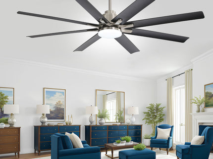 Ceiling Fan With Dimmable LED Light, 8 Blades, Reversible DC Motor, Remote Control