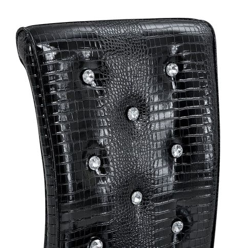 Alligator Skin Upholstered Dining Chairs