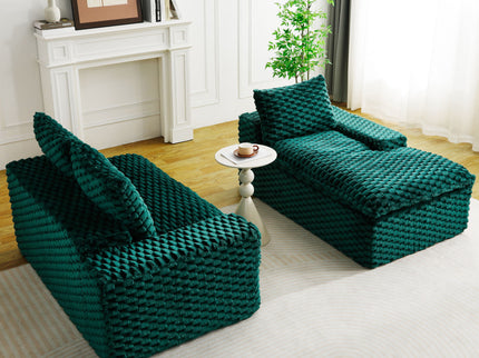 Modular Sofa, Convertible Twin Seat With Chaise Lounge
