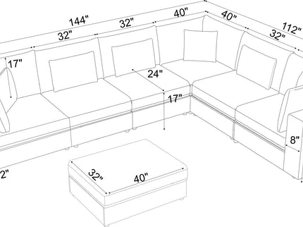 Upholstered Modular Sectional & Custom Configuration