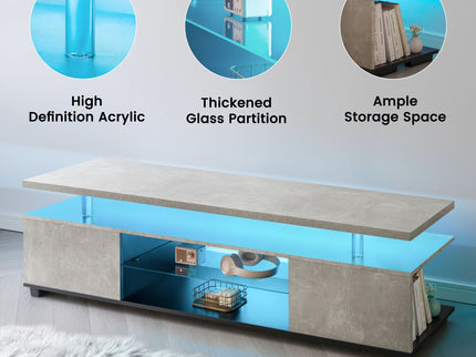 TV Stant With LED And Large Side Cabinet
