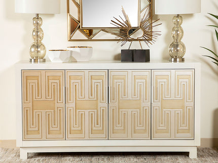 Wanda - Rectangular 4 Door Accent Cabinet - White